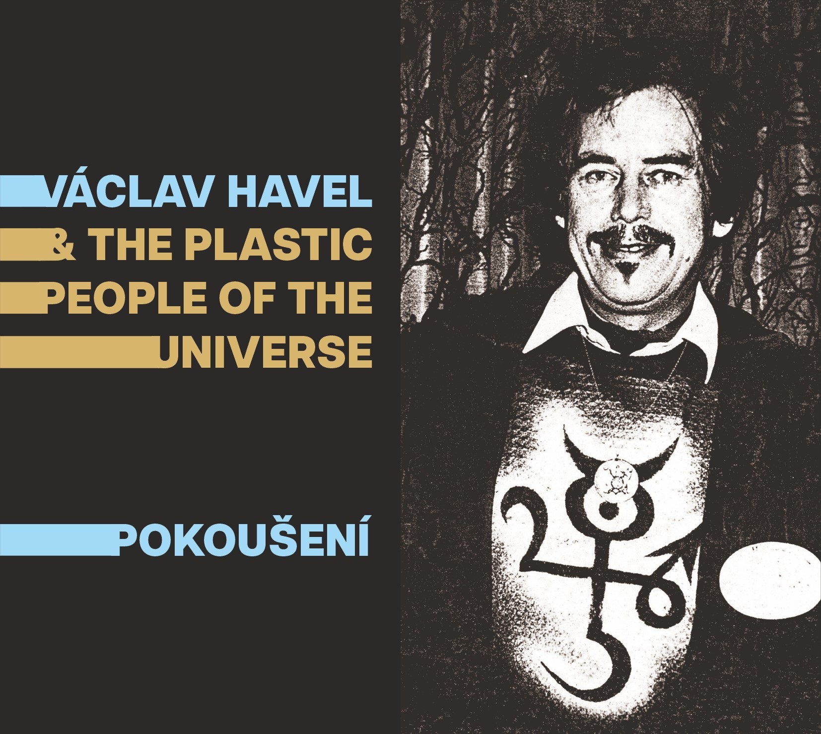 Václav Havel čte své Pokoušení, hrají mu k tomu Plastici